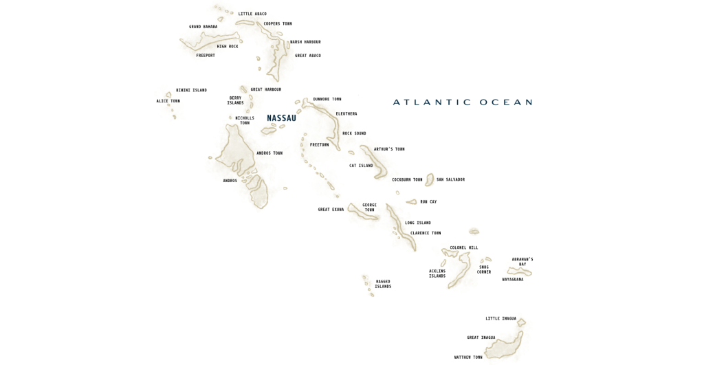 Getting To The Exumas Bahamas Yacht Charters   Map Bahama 1024x531 