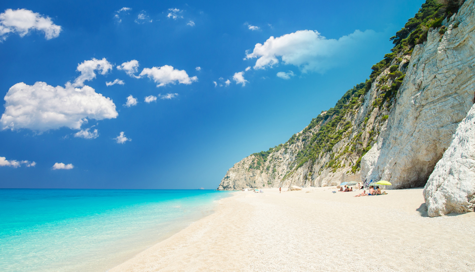 Egremni beach, Lefkada island on your luxury catamaran charter Ionian Islands