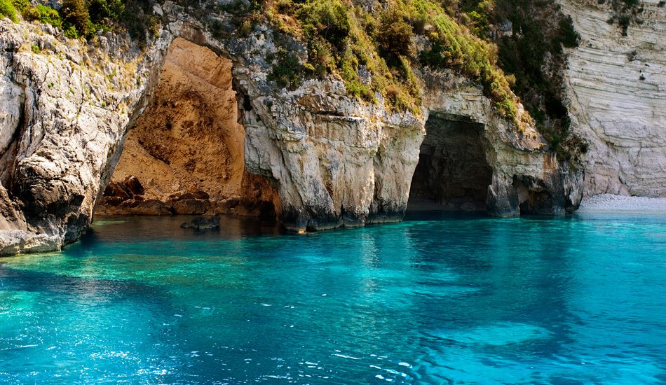 Paxos Blue Cave luxury Catamaran charter Ionian Islands